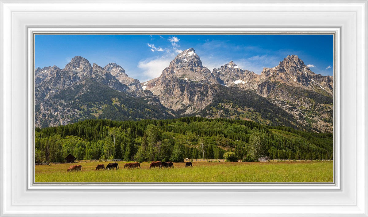 Panorama of Grand Teton Mountain Range, Wyoming