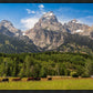 Panorama of Grand Teton Mountain Range, Wyoming