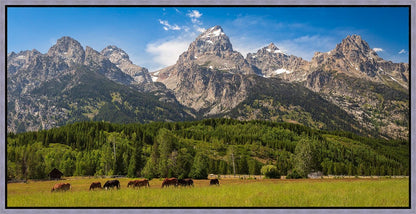 Panorama of Grand Teton Mountain Range, Wyoming