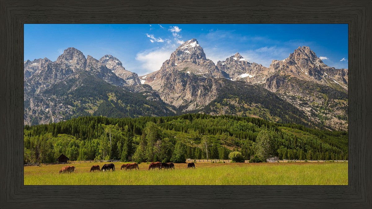 Panorama of Grand Teton Mountain Range, Wyoming