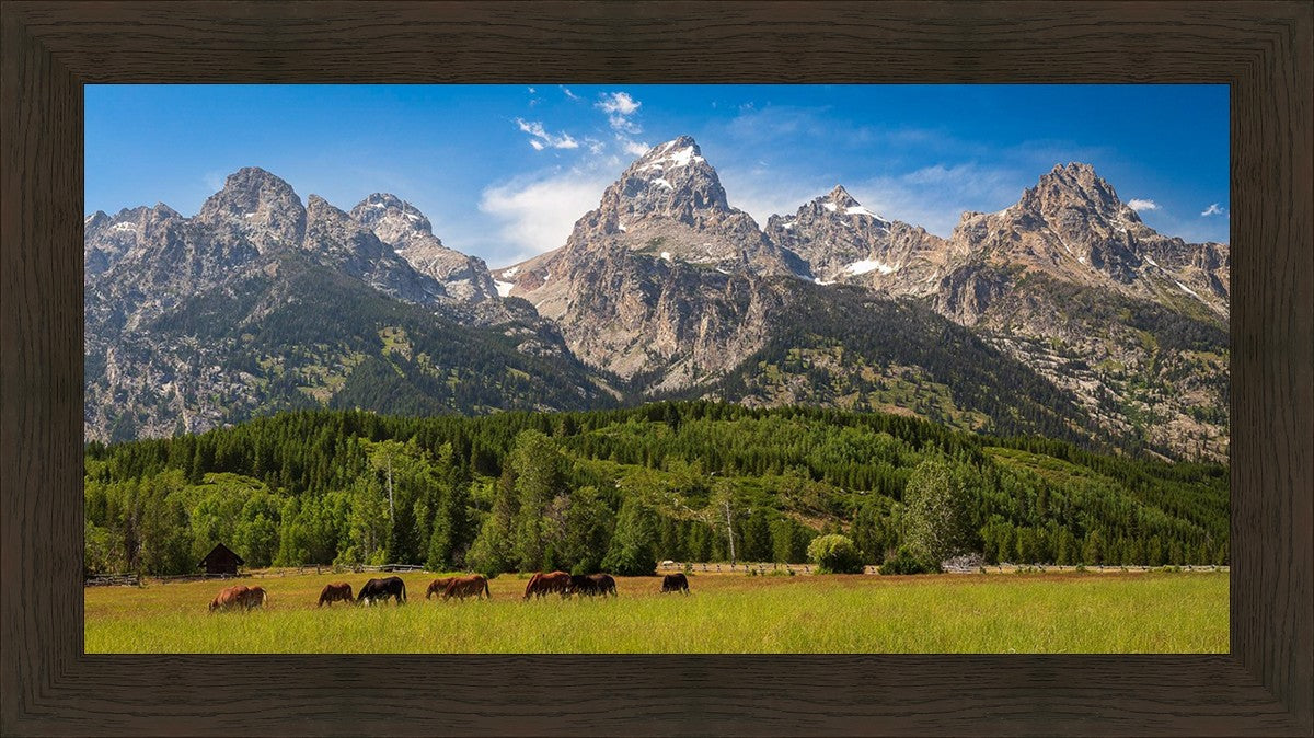 Panorama of Grand Teton Mountain Range, Wyoming
