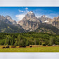 Panorama of Grand Teton Mountain Range, Wyoming
