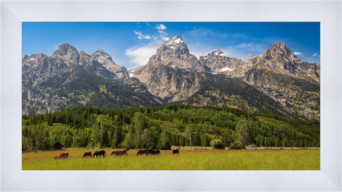 Panorama of Grand Teton Mountain Range, Wyoming