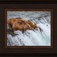 Grizzly Bears Fishing for Salmon at Katmai National Park Brooks Falls, Alaska