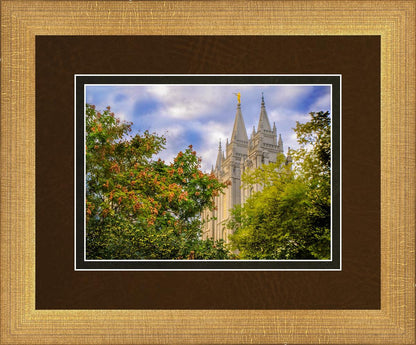 Salt Lake City Temple Autumn Leaves