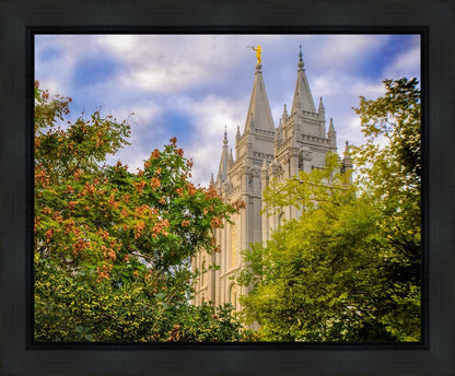 Salt Lake City Temple Autumn Leaves Gallery Wrap