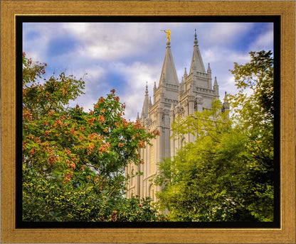 Salt Lake City Temple Autumn Leaves Gallery Wrap