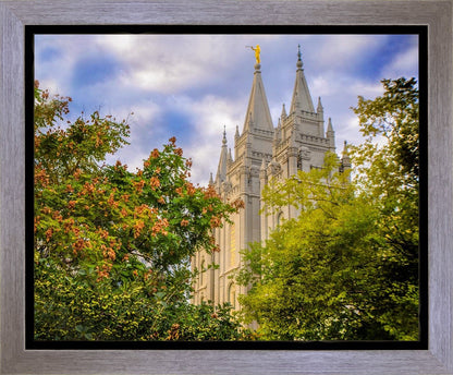 Salt Lake City Temple Autumn Leaves Gallery Wrap