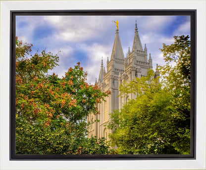 Salt Lake City Temple Autumn Leaves Gallery Wrap