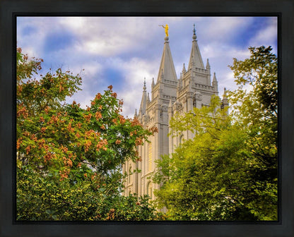 Salt Lake City Temple Autumn Leaves Gallery Wrap