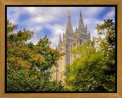 Salt Lake City Temple Autumn Leaves Gallery Wrap
