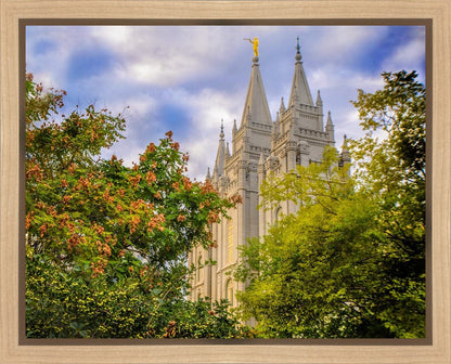 Salt Lake City Temple Autumn Leaves Gallery Wrap