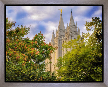Salt Lake City Temple Autumn Leaves Gallery Wrap