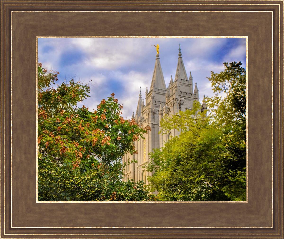 Salt Lake City Temple Autumn Leaves