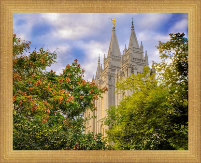 Salt Lake City Temple Autumn Leaves