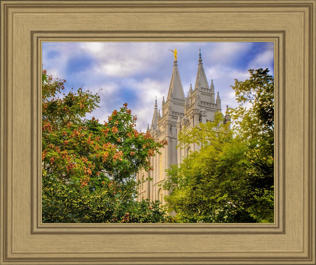 Salt Lake City Temple Autumn Leaves