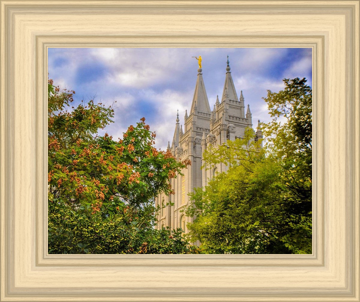Salt Lake City Temple Autumn Leaves