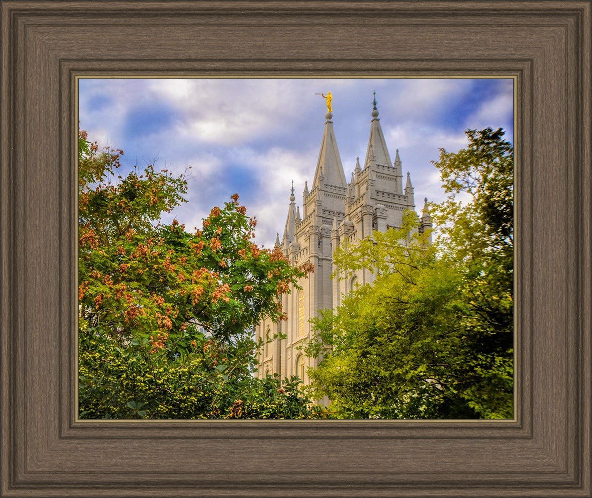 Salt Lake City Temple Autumn Leaves