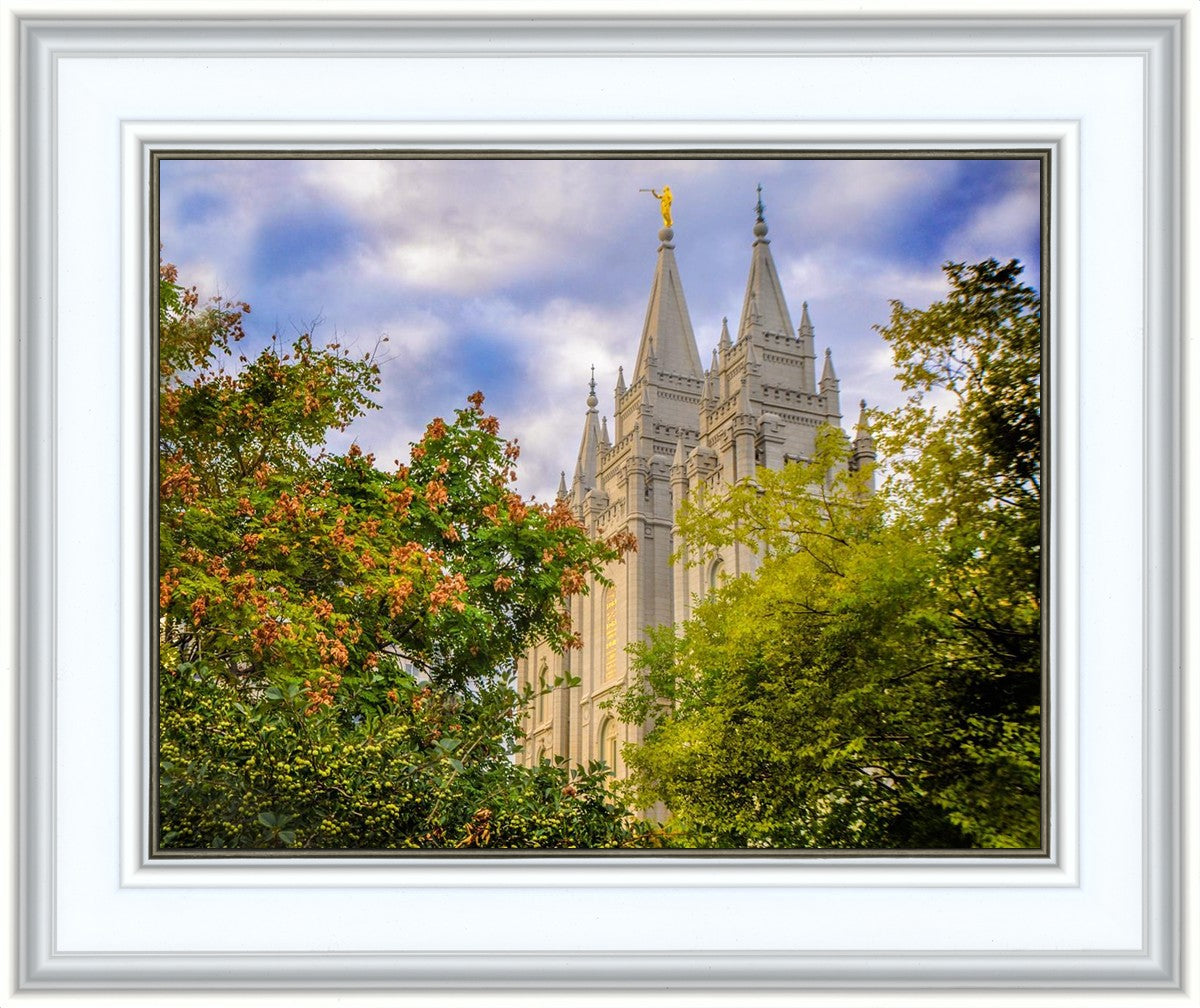 Salt Lake City Temple Autumn Leaves