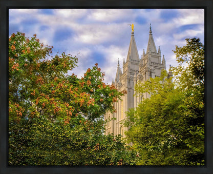 Salt Lake City Temple Autumn Leaves Gallery Wrap