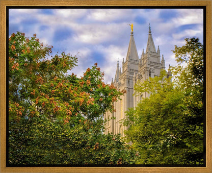 Salt Lake City Temple Autumn Leaves Gallery Wrap