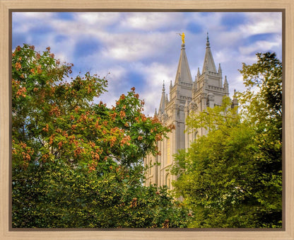 Salt Lake City Temple Autumn Leaves Gallery Wrap