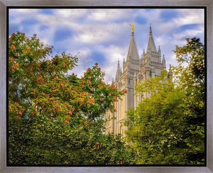 Salt Lake City Temple Autumn Leaves Gallery Wrap