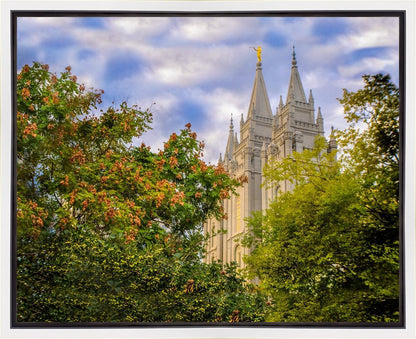 Salt Lake City Temple Autumn Leaves Gallery Wrap