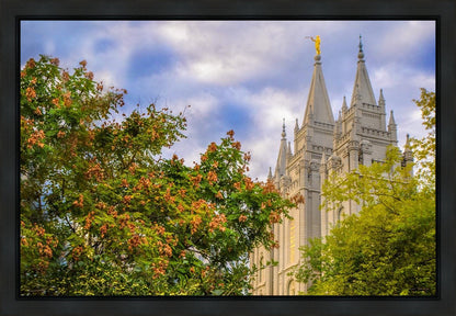 Salt Lake City Temple Autumn Leaves Gallery Wrap