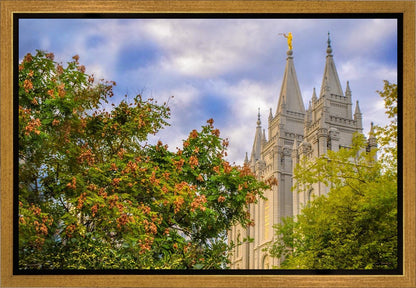 Salt Lake City Temple Autumn Leaves Gallery Wrap
