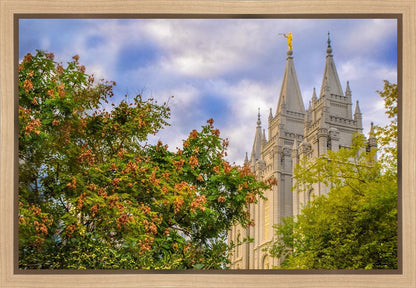 Salt Lake City Temple Autumn Leaves Gallery Wrap