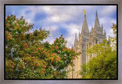 Salt Lake City Temple Autumn Leaves Gallery Wrap