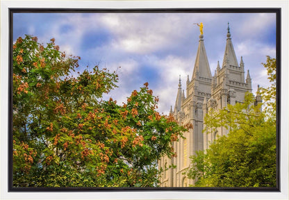 Salt Lake City Temple Autumn Leaves Gallery Wrap