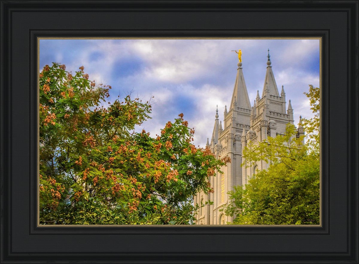 Salt Lake City Temple Autumn Leaves