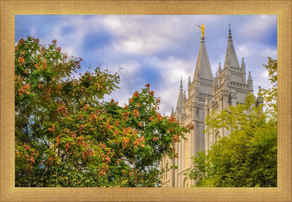 Salt Lake City Temple Autumn Leaves