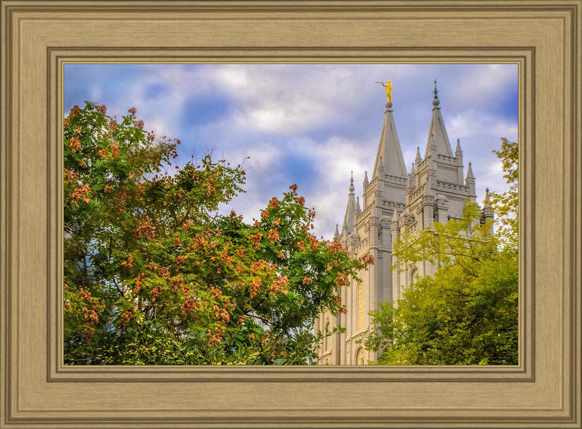 Salt Lake City Temple Autumn Leaves