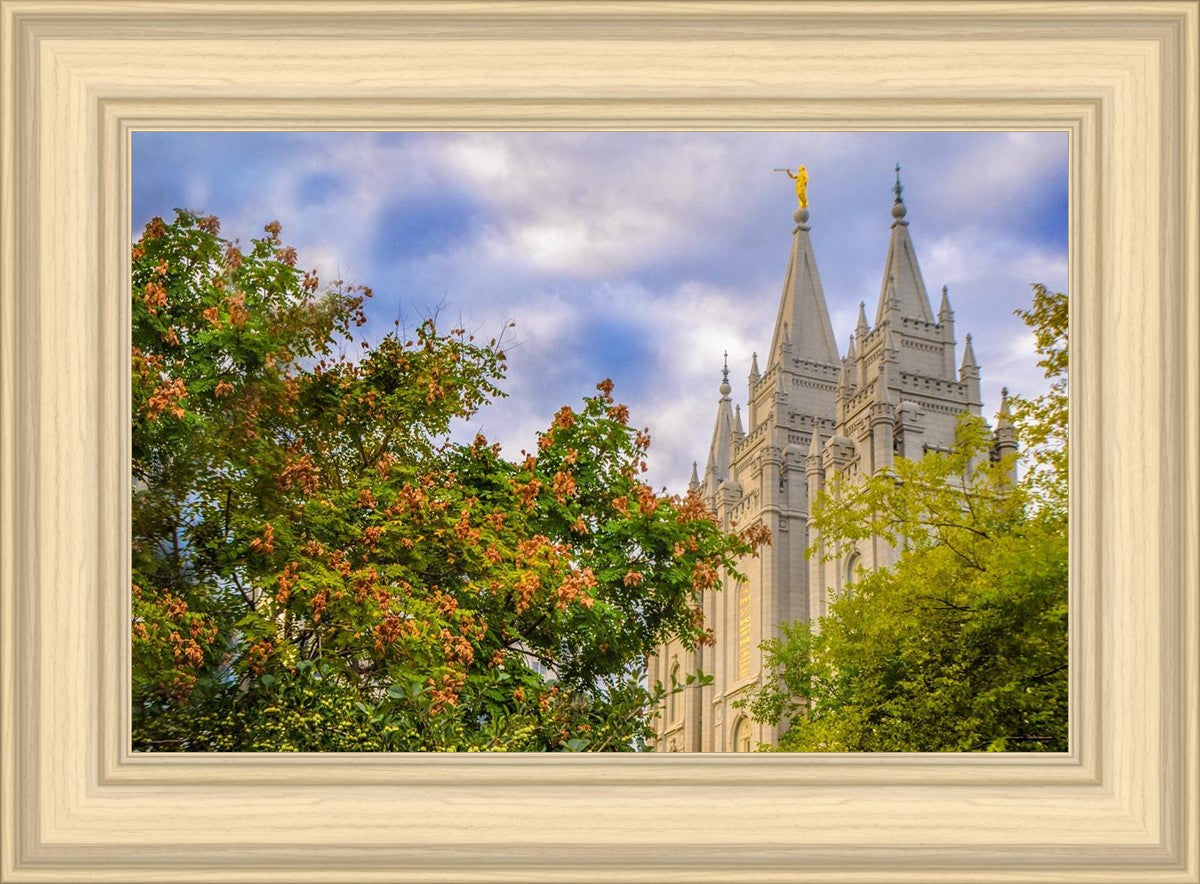 Salt Lake City Temple Autumn Leaves