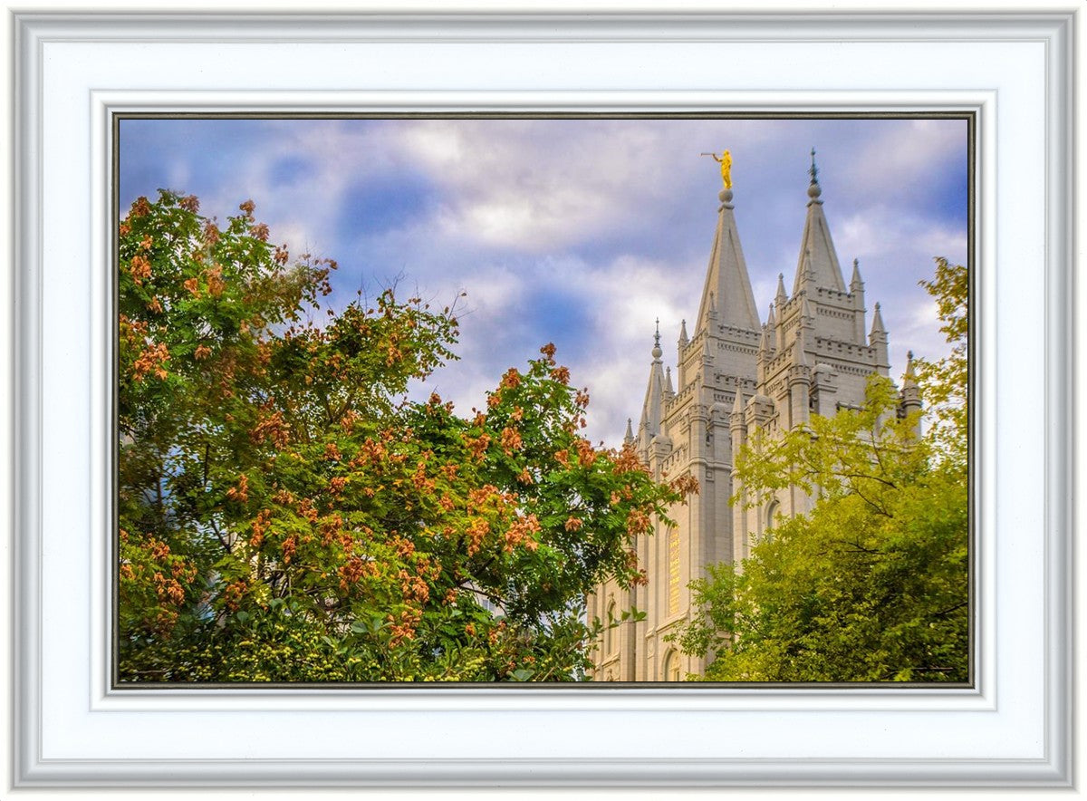 Salt Lake City Temple Autumn Leaves