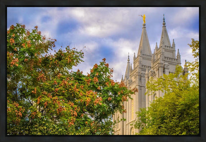 Salt Lake City Temple Autumn Leaves Gallery Wrap