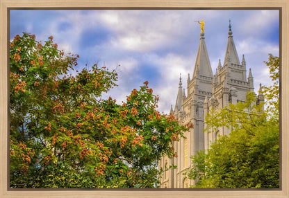 Salt Lake City Temple Autumn Leaves Gallery Wrap