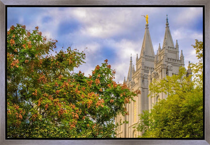 Salt Lake City Temple Autumn Leaves Gallery Wrap