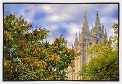 Salt Lake City Temple Autumn Leaves Gallery Wrap