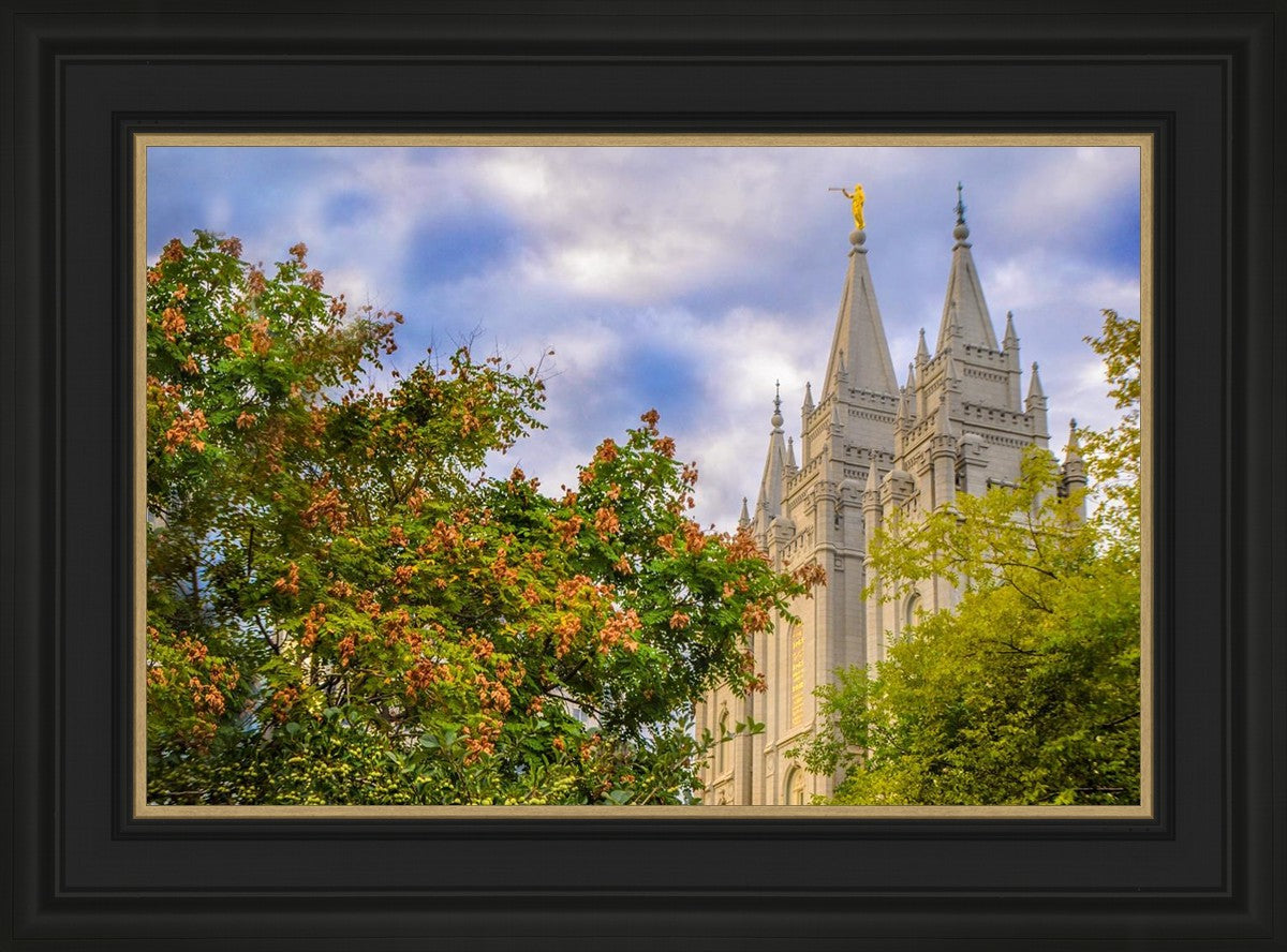 Salt Lake City Temple Autumn Leaves
