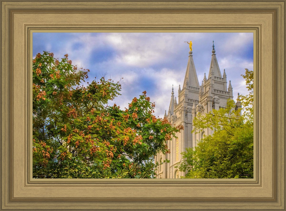 Salt Lake City Temple Autumn Leaves