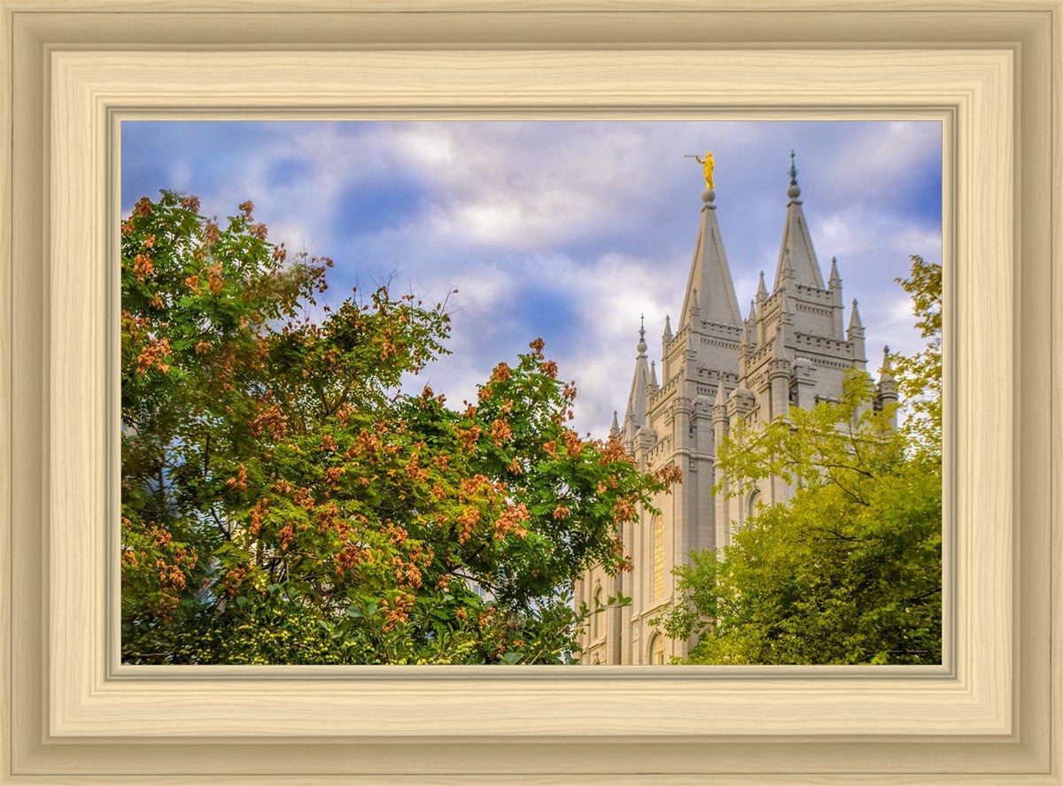 Salt Lake City Temple Autumn Leaves