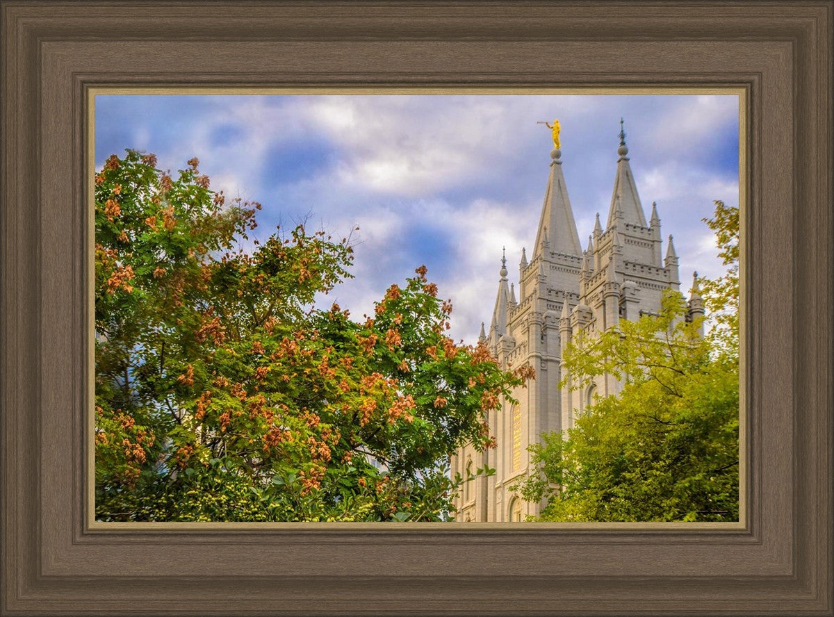 Salt Lake City Temple Autumn Leaves