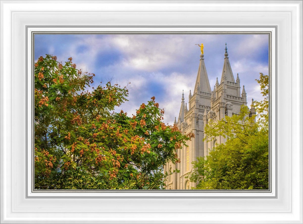 Salt Lake City Temple Autumn Leaves