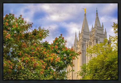 Salt Lake City Temple Autumn Leaves Gallery Wrap