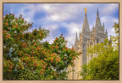 Salt Lake City Temple Autumn Leaves Gallery Wrap