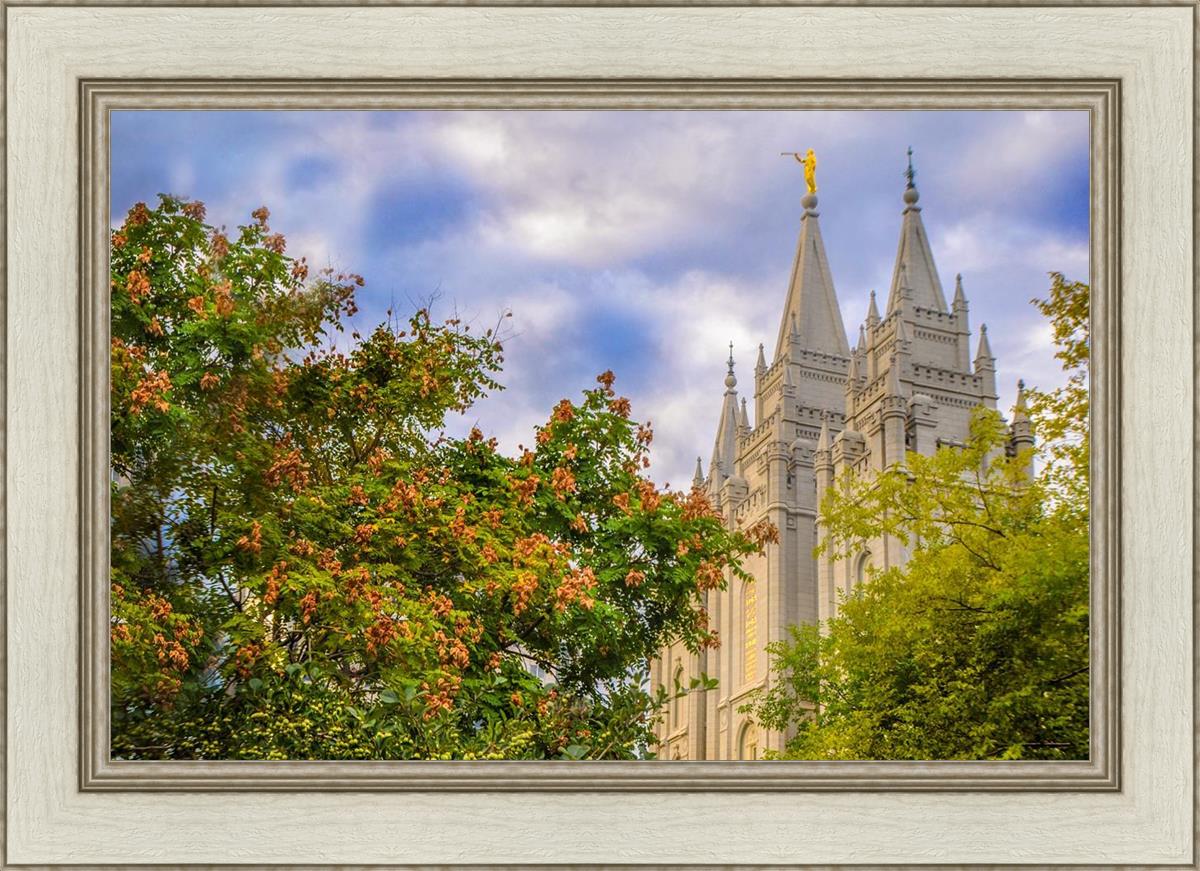 Salt Lake City Temple Autumn Leaves